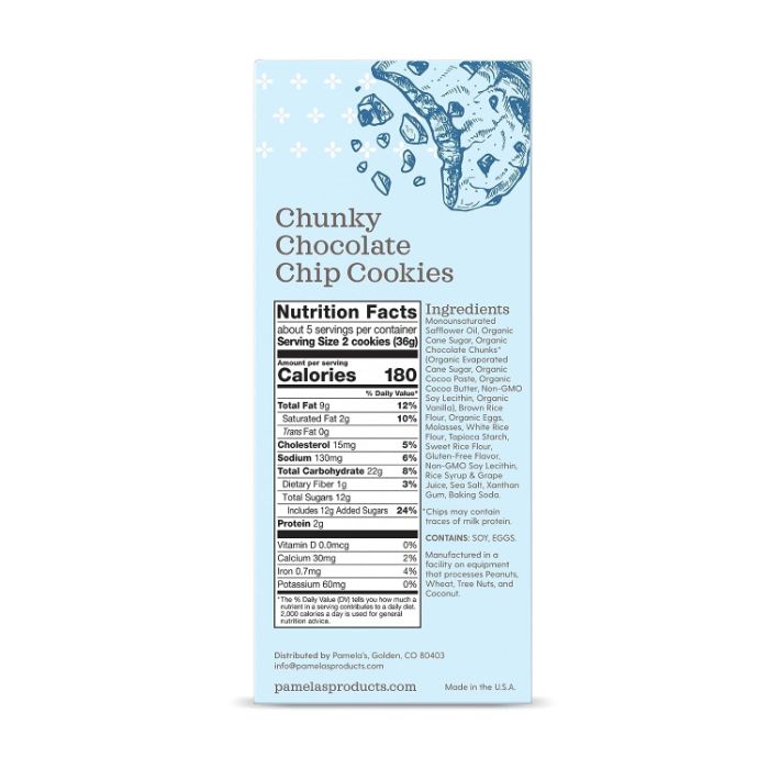 Pamelas Cookies Chunky Choco Chip 6.25 Oz - Pack Of 6