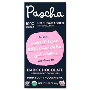 Pascha Organic Black Bar Dark Chocolate Bar 100% Cacao -- 2.82 oz
 | Pack of 10