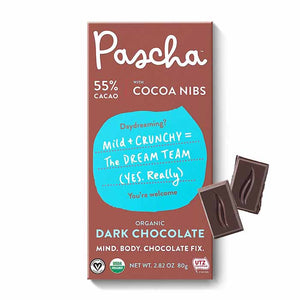 Pascha - Dark Chocolate Bar with Cocao Nibs, 2.82oz | Pack of 10