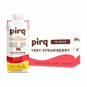 Pirq - Plant Protein Drink Strawberry, 11fo | Pack of 12