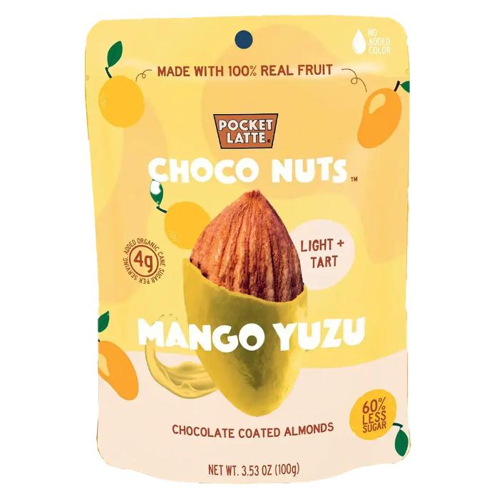 Pocket Latte Mango Yuzu Chocolate Nuts 3.53 Oz - Pack Of 6