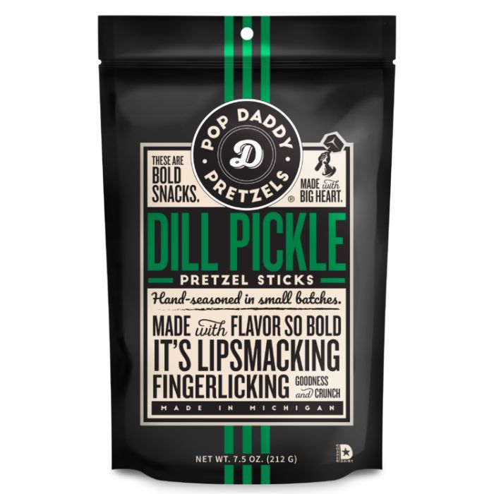 Pop Daddy Pretzels Pickle Dill 7.5 Oz - Pack Of 12