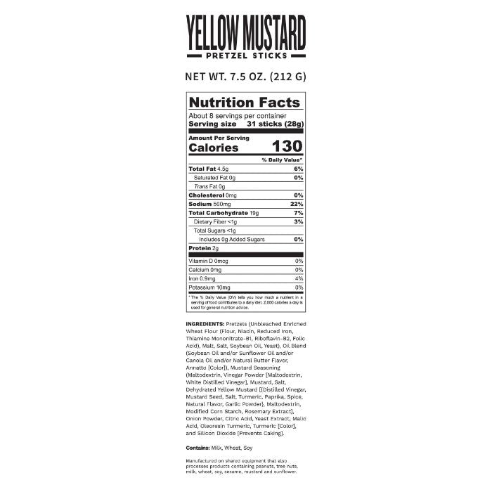 Pop Daddy Pretzels Yellow Mustard 7.5 Oz - Pack Of 12