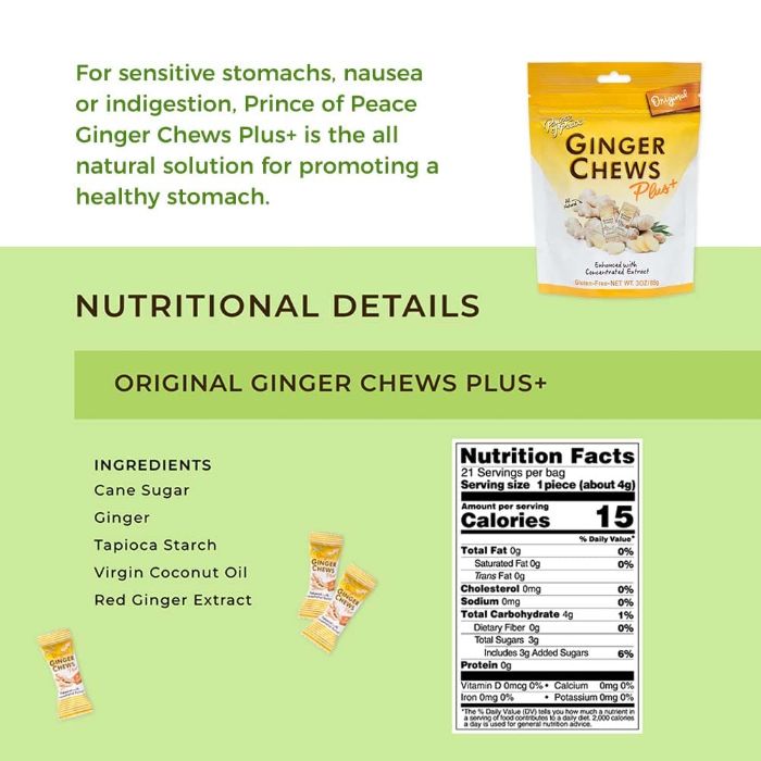 Prince Of Peace Digestive Ginger Chew 3 Oz - Pack Of 6