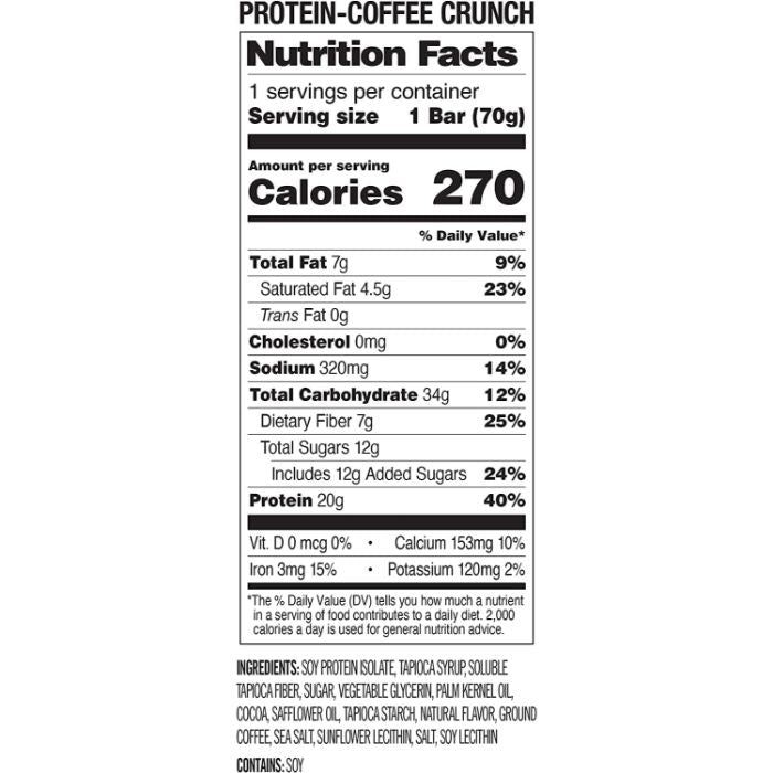 Probar Protein Bar, Coffee Crunch 2.46 Oz - Pack Of 12