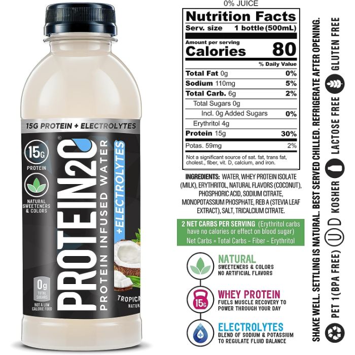 Protein2O Tropical Coconut Beverage 16.9 Fo - Pack Of 12