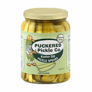 Puckered Pickle Co. - Pickle Spears Spicy, 24oz | Pack of 12