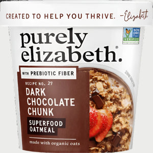 Purely Elizabeth - Dark Chocolate Chunk Oatmeal Cup 1.76 Oz - Pack Of 12