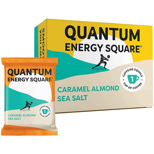 Quantum Energy Squares - Bar Caramel Almond Sea Salt, 1.69oz | Pack of 8