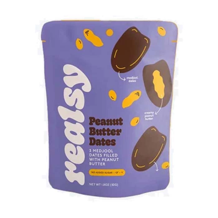 Realsy Dates Peanut Butter Fill 1.8 Oz - Pack Of 10