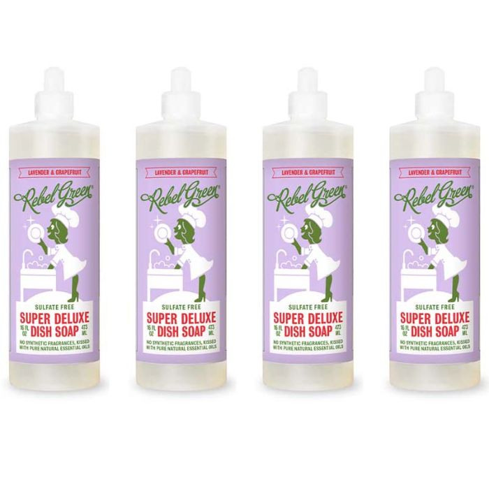 Rebel Green Dish Soap Lavender Grapefruit 16 Oz - Pack Of 4