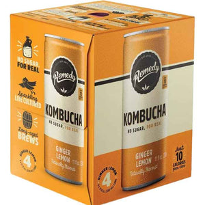 Remedy - Kombucha Ginger Lemon, 4Pk, 44.8fo | Pack of 6