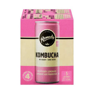 Remedy - Kombucha Raspberry lemonade, 4Pk, 44.8fo | Pack of 6