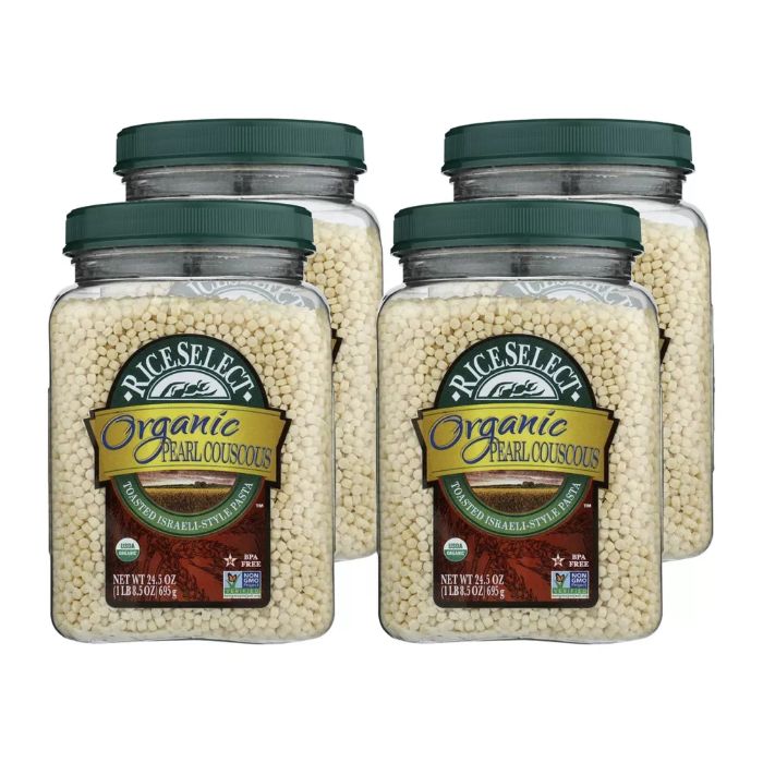 Riceselect Couscous Pearl Plain Organic 24.5 Oz - Pack Of 4