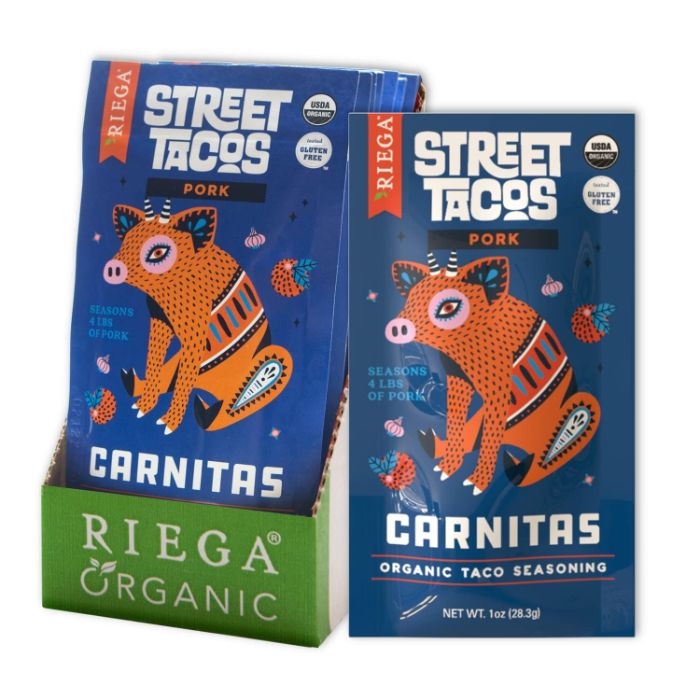 Riega Street Taco Seasoning Carnitas 1 Oz - Pack Of 8