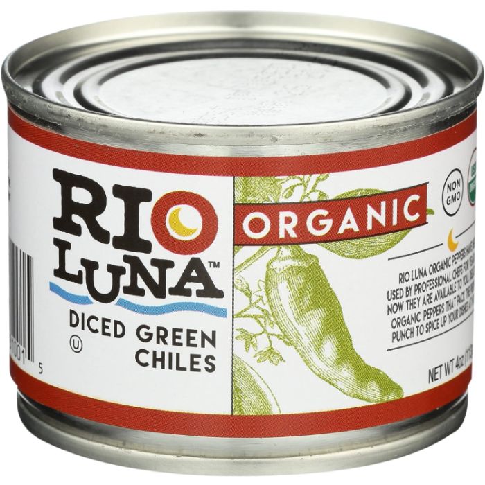 Rio Luna Organic Diced Green Chiles 4 Oz - Pack Of 12