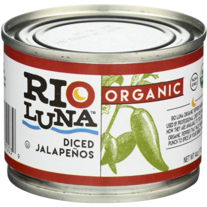 Rio Luna Organic Diced Jalapeno Peppers 4 Oz - Pack Of 12