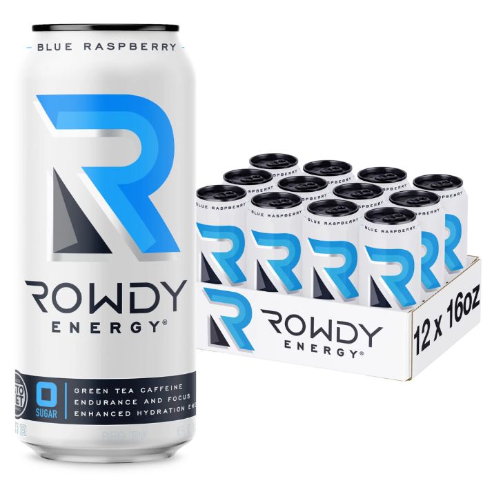Rowdy Energy Drink Blue Raspberry 16 Fo - Pack Of 12