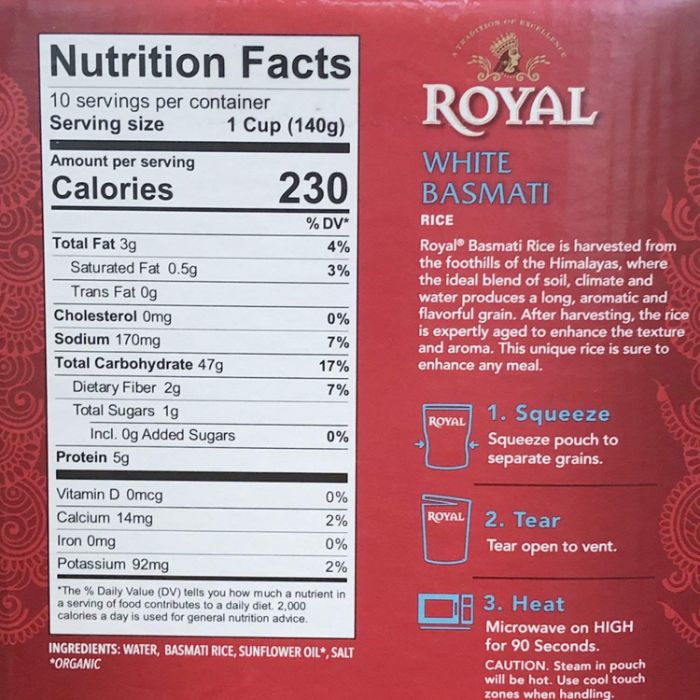 Royal Rice Rth White Basmati 8.5 Oz - Pack Of 6