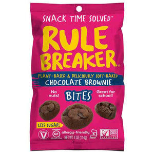Rule Breaker Snacks - Brownie Bites Chocolate, 4oz | Pack of 6