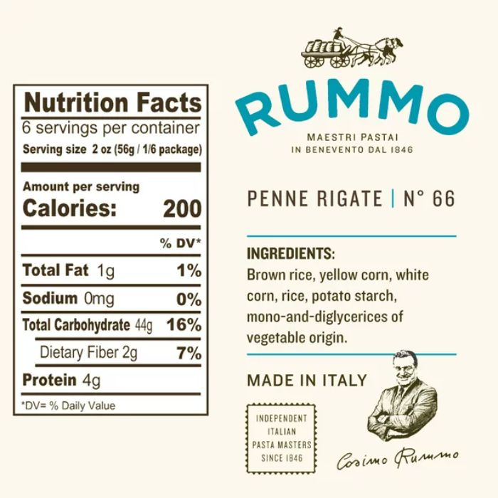 Rummo Pasta Penne Rigate 16 Oz - Pack Of 12