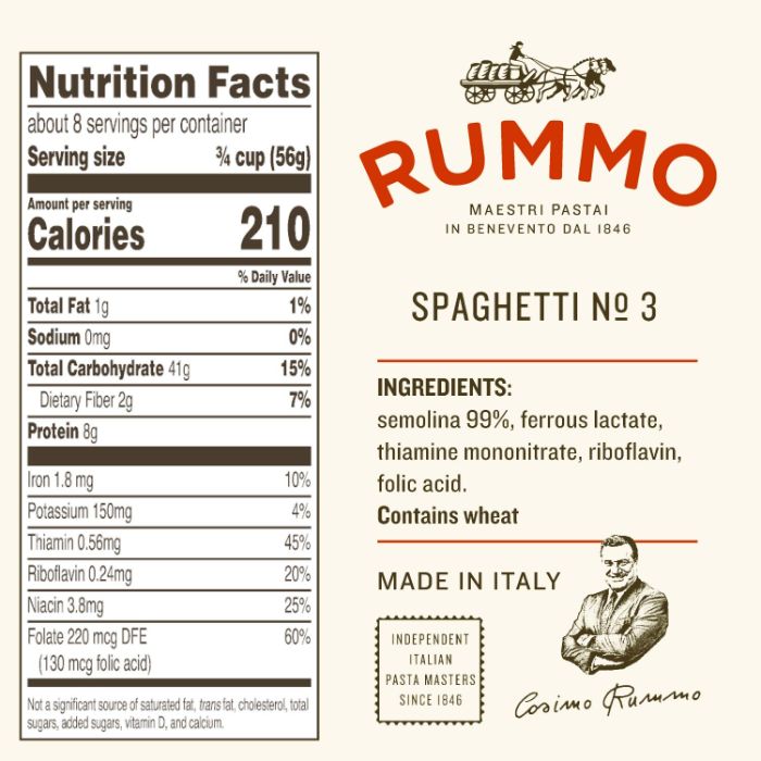 Rummo Pasta Spaghetti 16 Oz - Pack Of 20