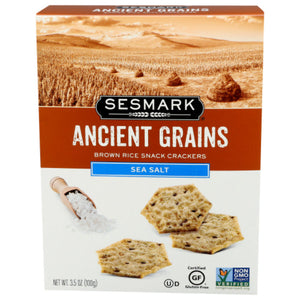 Sesmark Ancient Grains Crackers Sea Salt 3.5 oz - Pack of 6