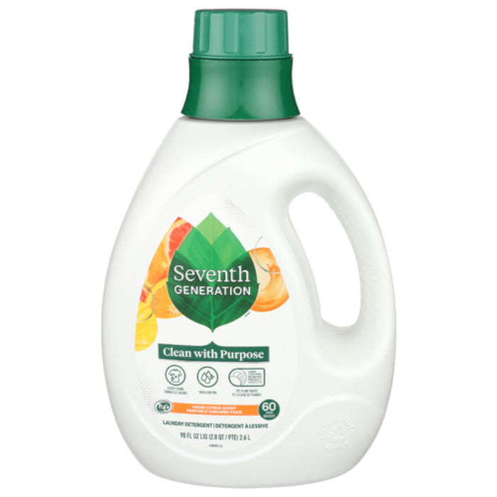 Seventh Generation Liquid Laundry Fresh Citrus 90 Fo - Pack Of 4