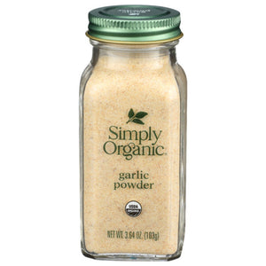 Simply Organic - Seasoning Garlic Powder Organic Bottle, 3.64 Oz - Pack of 1