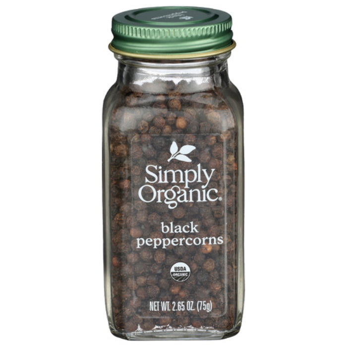 Simply Organic - Seasoning Peppercorn Black Organic Bottle, 2.65 Oz - Pack of 1