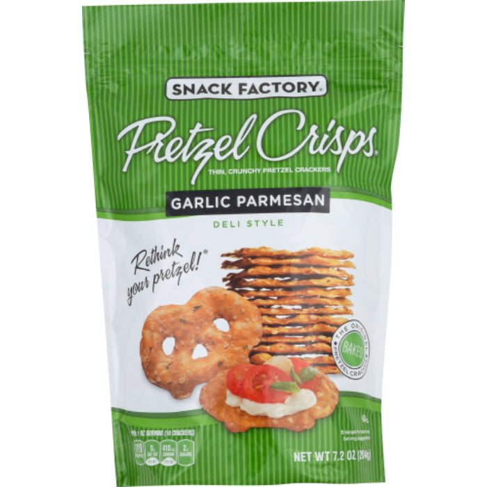 Snack Factory - Pretzel Crisp Garlic, 7.2 Oz - Pack of 12