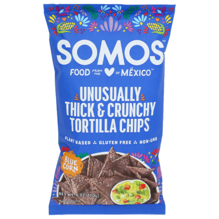 Somos - Blue Corn Tortilla Chips, 6 oz - Pack of 12