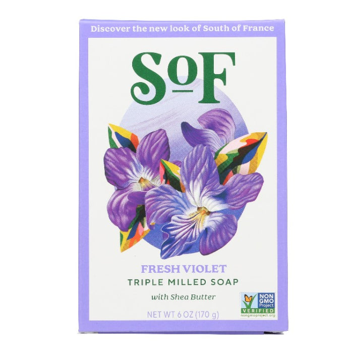 South Of France - Soap Bar Violet Bouquet, 6 Oz - Pack of 1