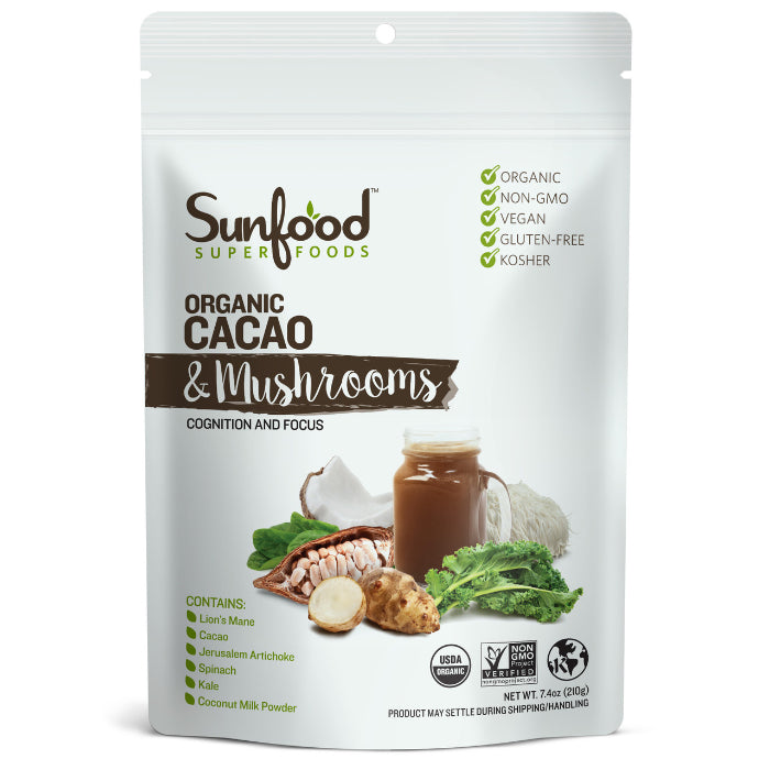 Sunfood Superfoods Cacao Mushroom Powder Org 7.4 Oz - Pack Of 1