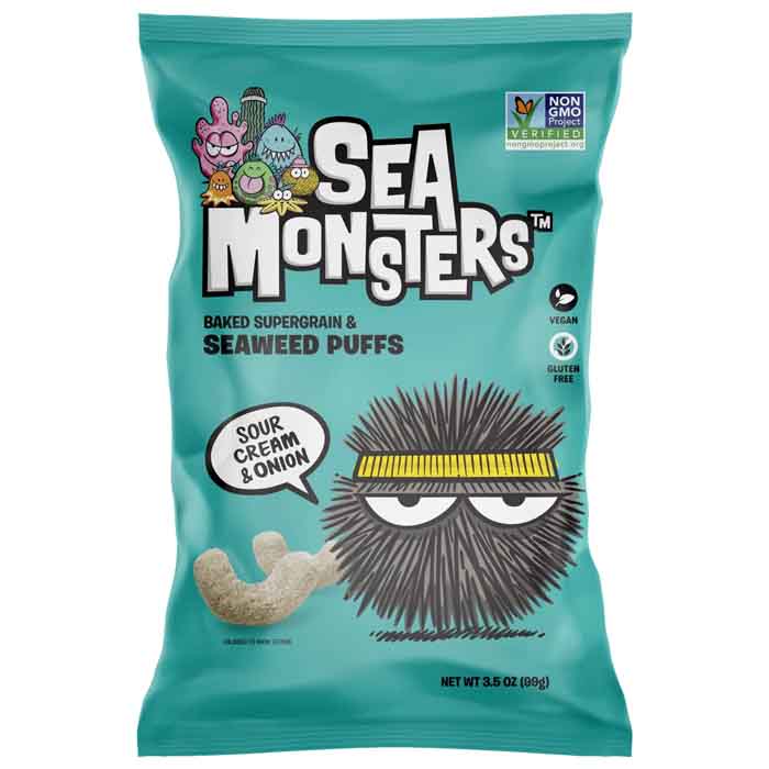 Sea Monsters Seaweed Puffs Sour Cream & Onion, 3.5oz