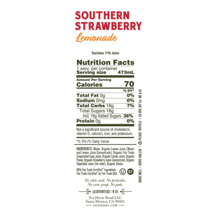 Seven Ade - Lemonade Southern Strawberry, 16fl - back