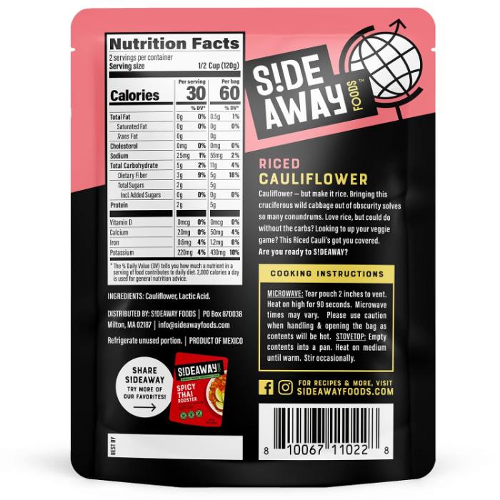 Sideway Foods - Riced Cauliflower, 8.5oz - back
