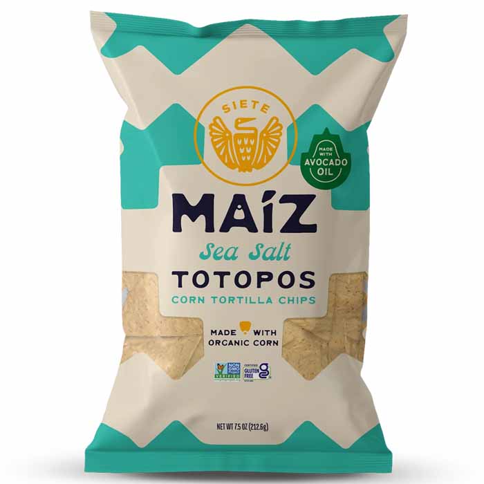 Siete - Totopos Lime Tortilla Corn Chips, 7.5 Oz - Pack of 6