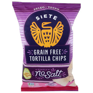 Siete - Chip Tortilla No Salt, 5 Oz - Pack of 12