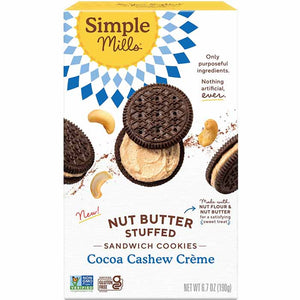 Simple Mills - Cookie Sandwiches Cocoa Cashew, 6.7oz | Pack of 8