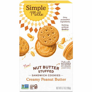 Simple Mills - Cookie Sandwiches Peanut Butter, 6.7oz | Pack of 8