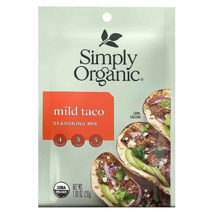 Simply Organic - Mix Taco Seasoning Mild, 1 Oz - Pack of 12