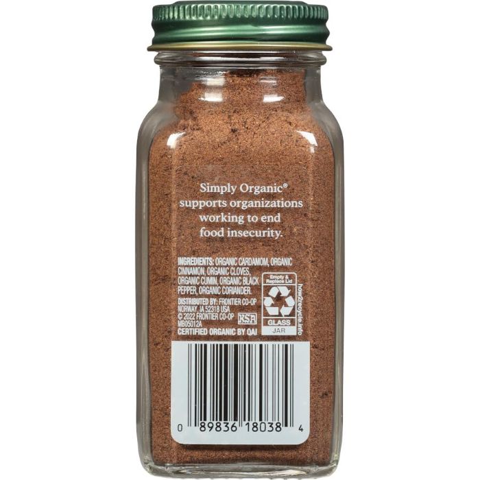 Simply Organic - Seasoning Garam Masala Bottle, 3 Oz - Pack of 6