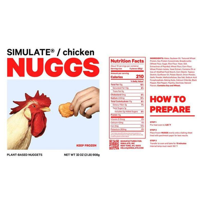 Simulate - Original Plant-Based Chicken Nuggs, 10.4oz - Back