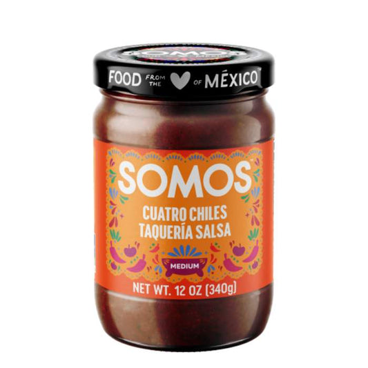 SOMOS - Cuatro Chiles Medium Salsa 12OZ ( Pack of 6)