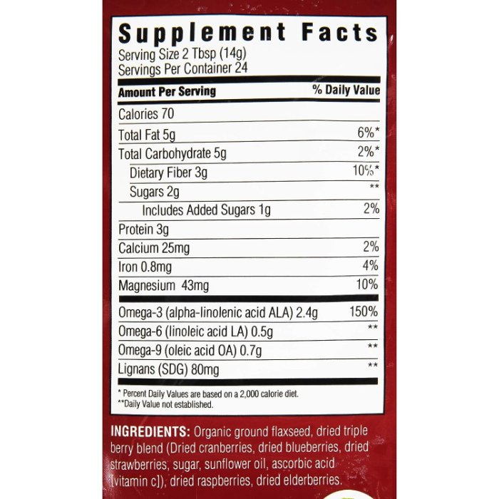 Spectrum Essential - Flaxseed Ground & Berry, 12 Oz - Pack of 3