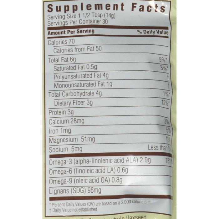 Spectrum Essential - Flaxseed Whole Org, 15 Oz - Pack of 3