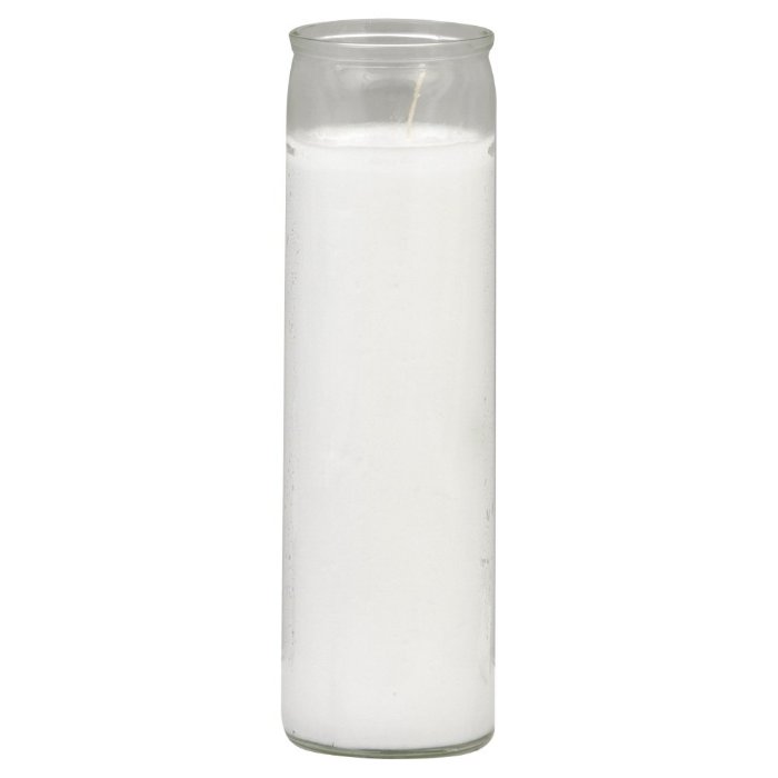 St Jude Candle Clear Glass White 1 Ea - Pack Of 12