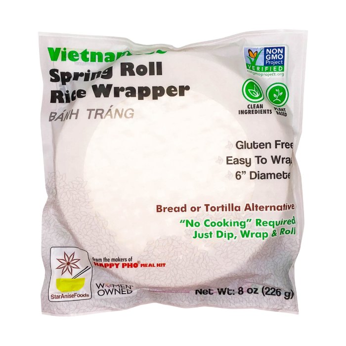 Star Anise Rice Wraps No GMO Spring Roll, 8 oz - Pack of 12