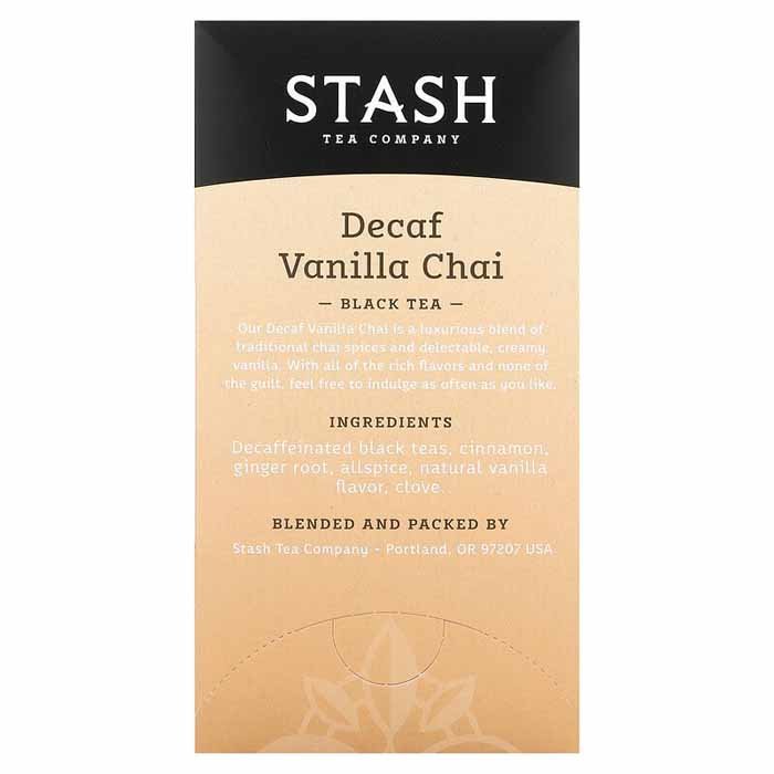 Stash Tea Tea Decaf Chai Vanilla 18 Bg - Pack Of 6